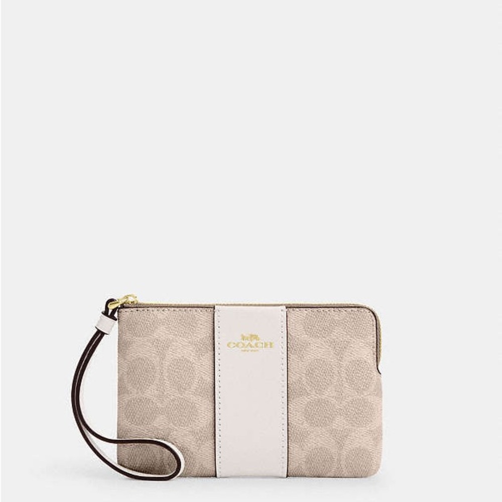 Coach Beige Wristlet